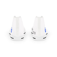 Load image into Gallery viewer, High Top Sneakers — Minimal White Canvas Men’s Shoes with Blue Wave Accent