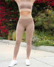 Load image into Gallery viewer, Wild Luxe Seamless Python Pattern Leggings &amp; Sports Bra Set- Coffee
